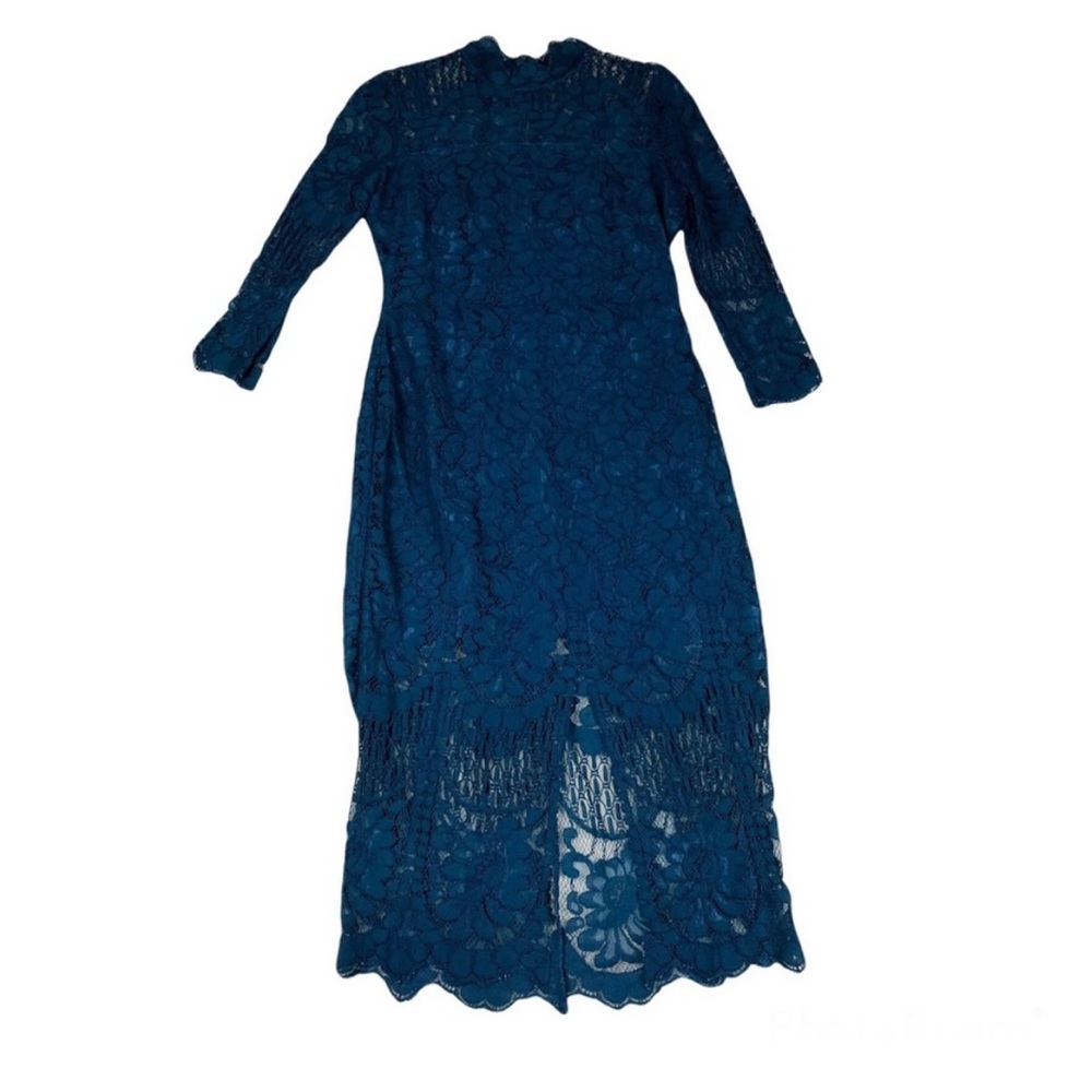 ✨ Yumi Kim Women’s Long Sleeve Lace Midi Long High Neck Dress